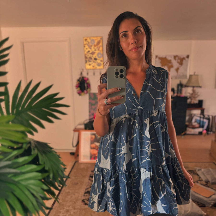 Women's Midi Dress in Kalo Blues