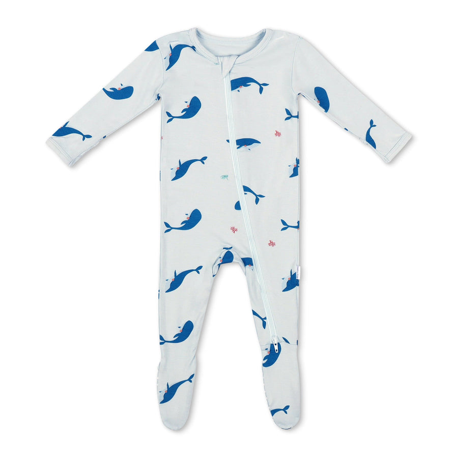 Whale Zippered Footie