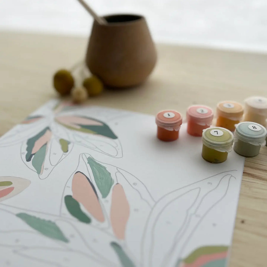 Tropical Leaves Meditative Art Paint By Number Kit