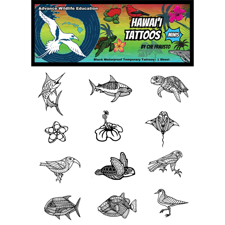 Mini Hawaiian Tatoo Sheet (Black)