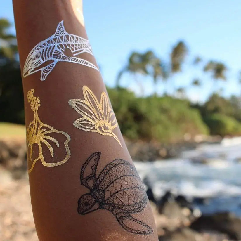 Shark Temporary Tattoo Sheet (Black)