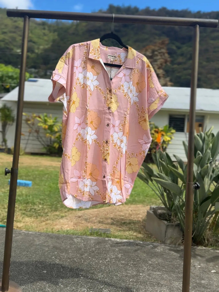 Rayon Oversized Shirt Dress