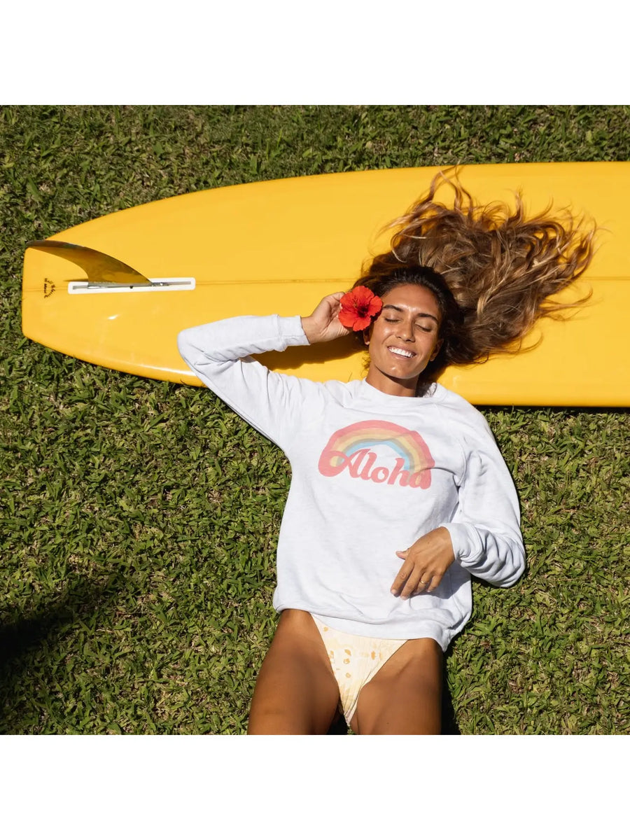 Aloha Retro Rainbow Crewneck