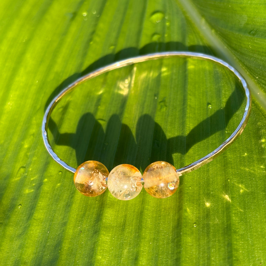 Round Gemstone Bead Bangle