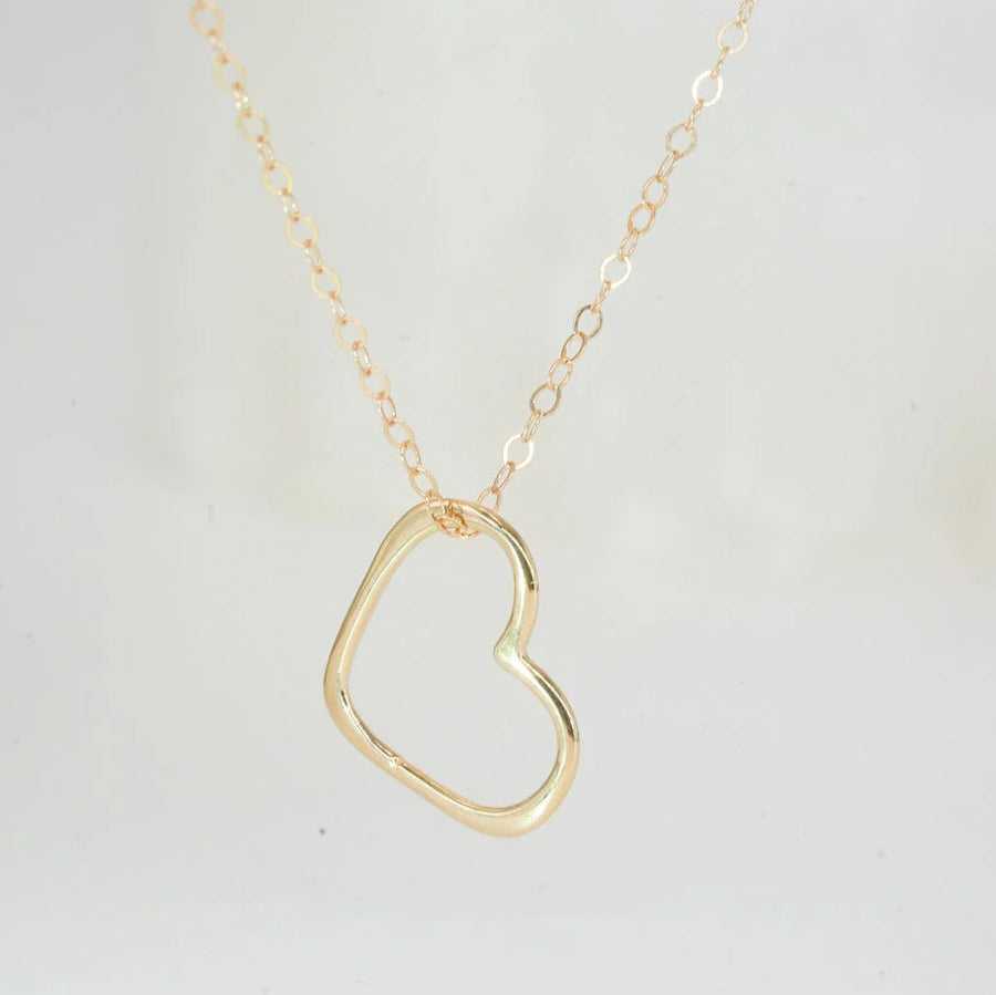 Golden Open Heart Necklace 14k