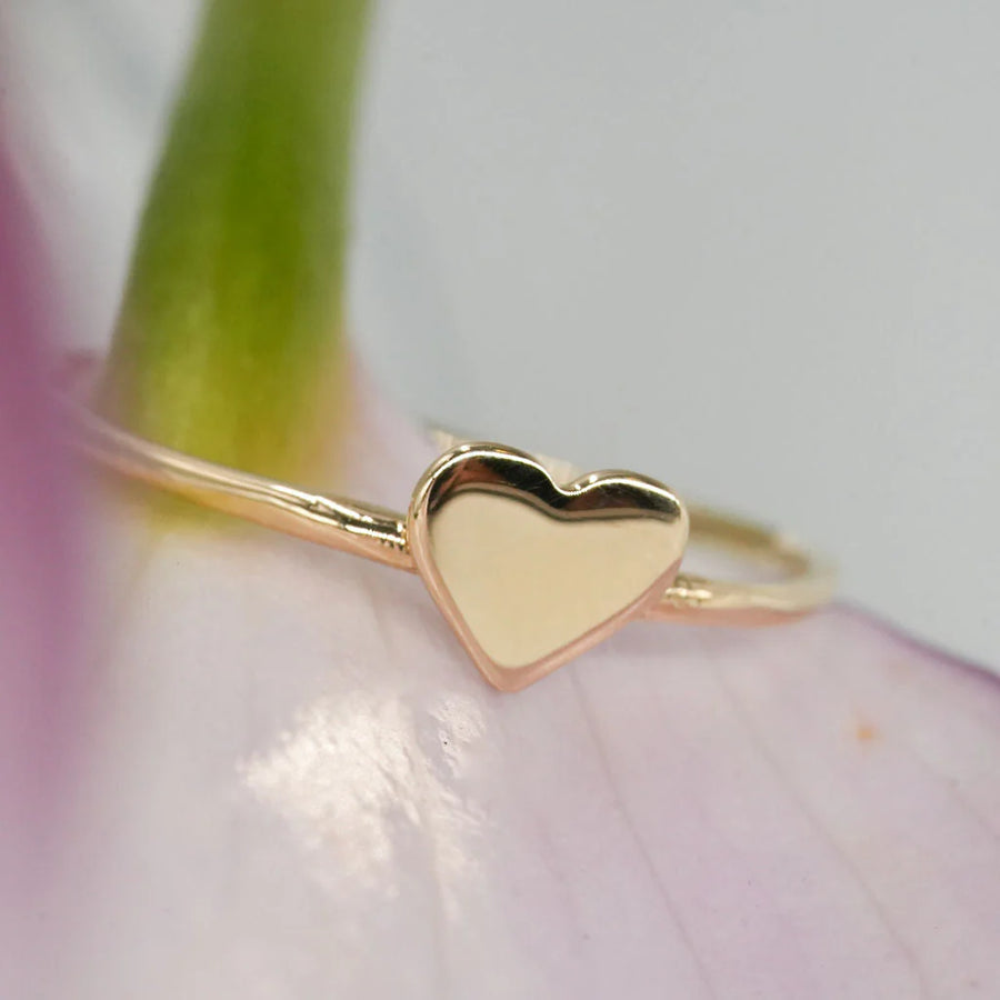 Golden Mini Heart Ring 14k