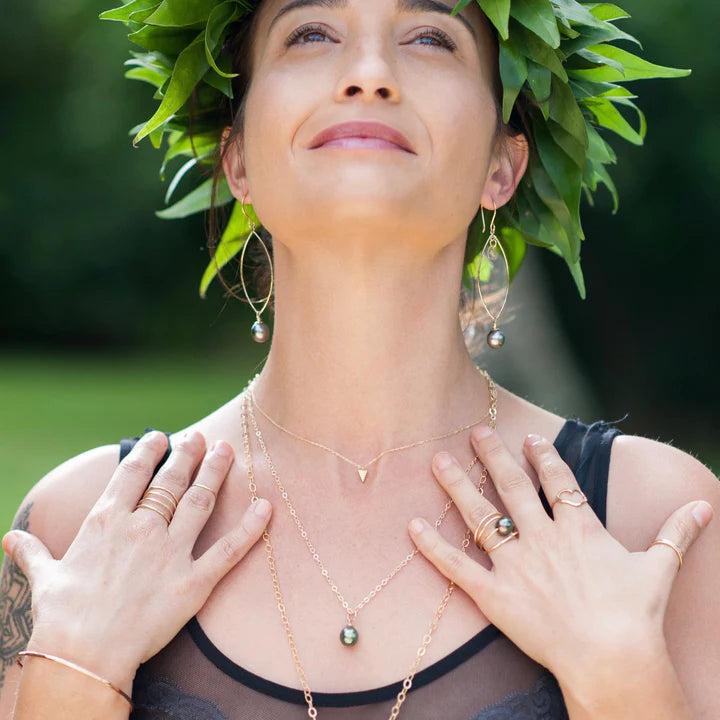 Leaf Tahitian Pearl earring