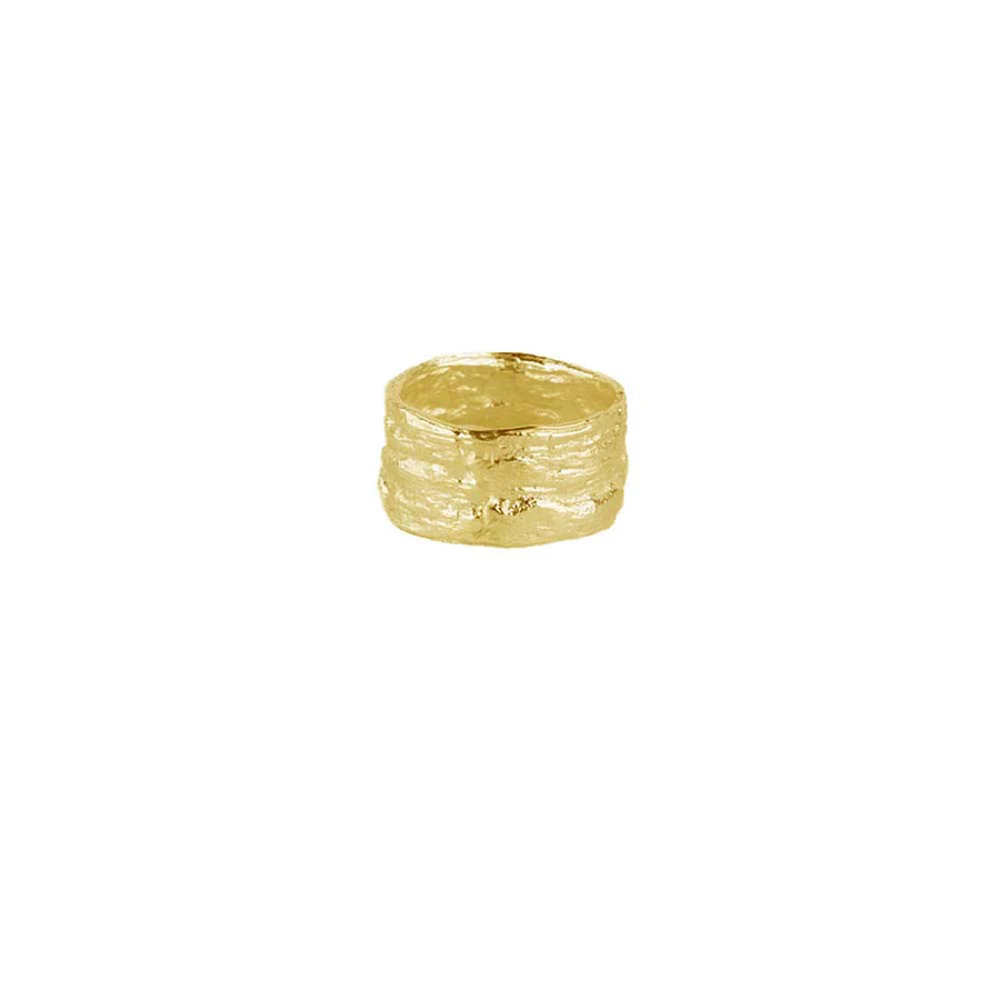 Wide Makiki Bark Ring - 18K Gold Vermeil