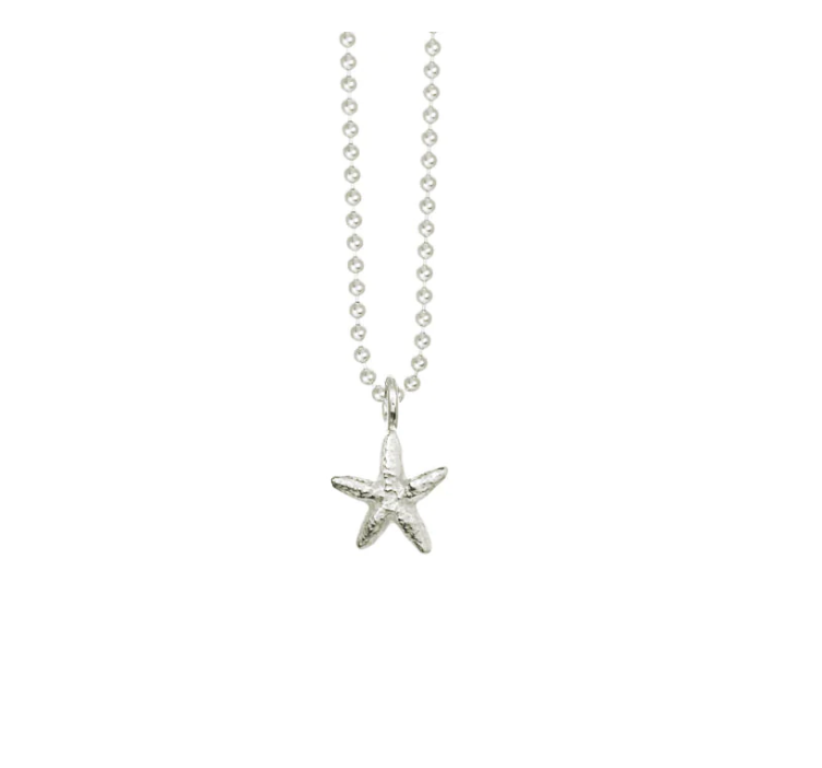 Mini Starfish Necklace 16"- Silver