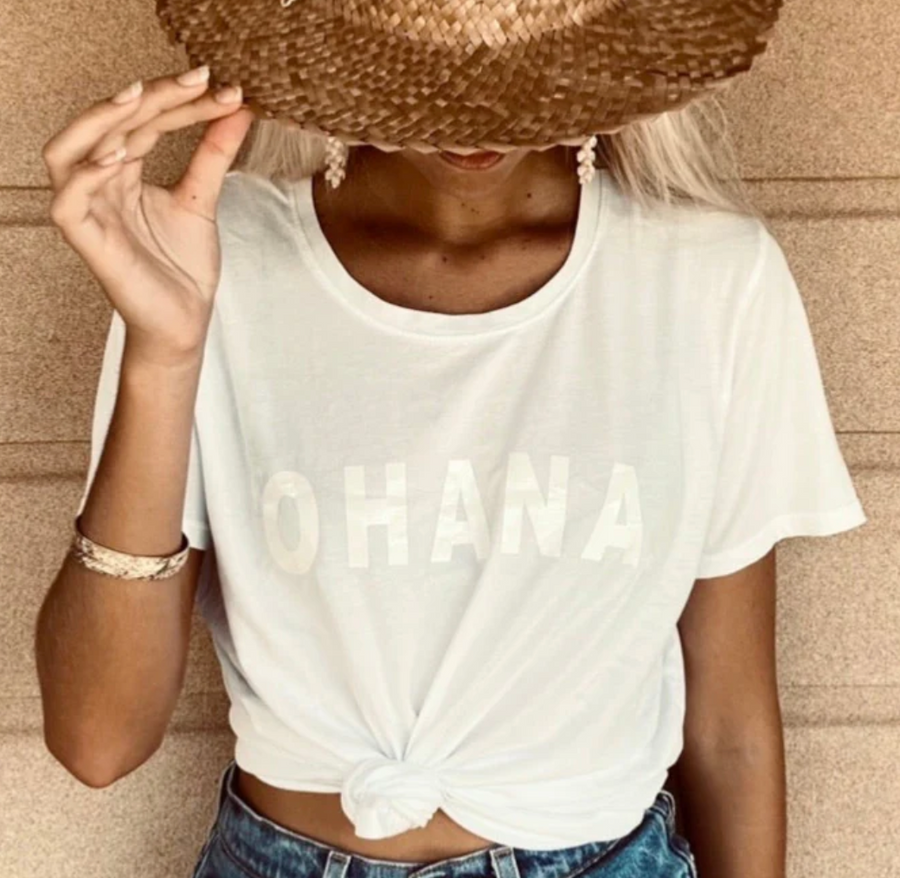 Ohana Tee White/White