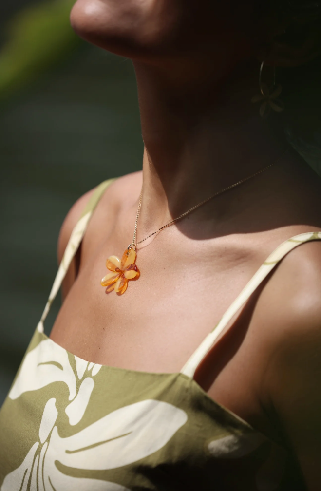 Mixed Amber Pua Melia Necklace