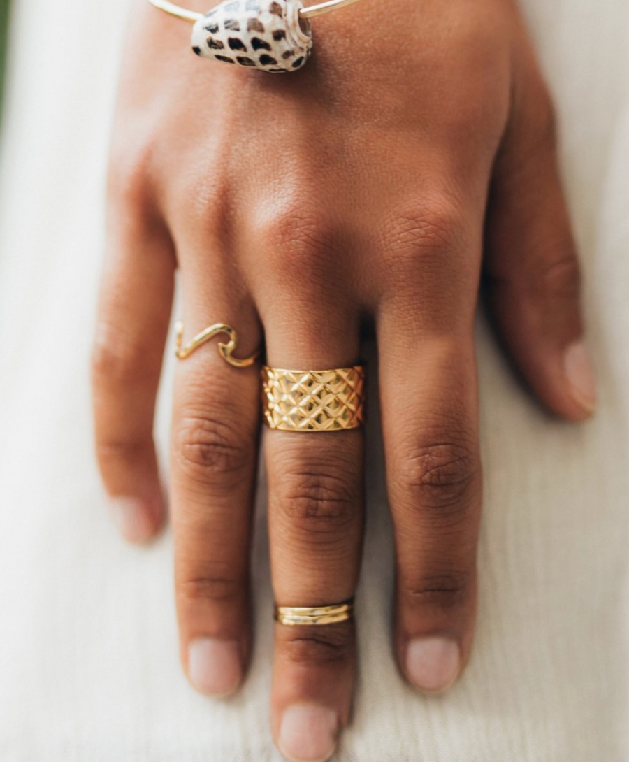 Pineapple Texture Band Ring
