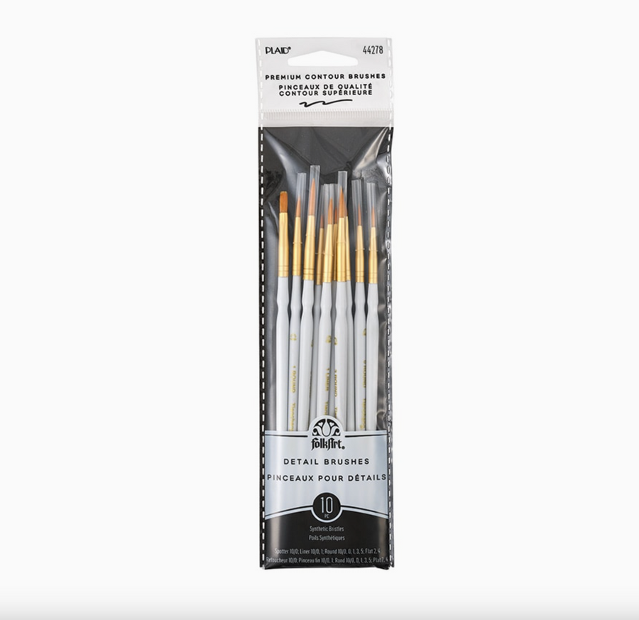 Folkart Detail Brush Set 10 Piece