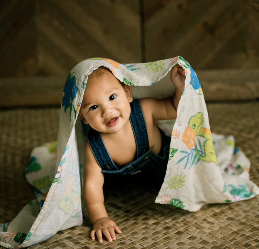 Aloha Before Time Muslin Swaddle Blanket