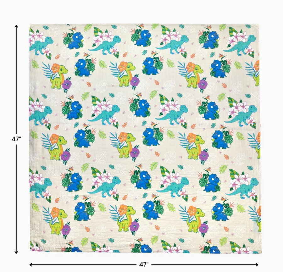 Aloha Before Time Muslin Swaddle Blanket