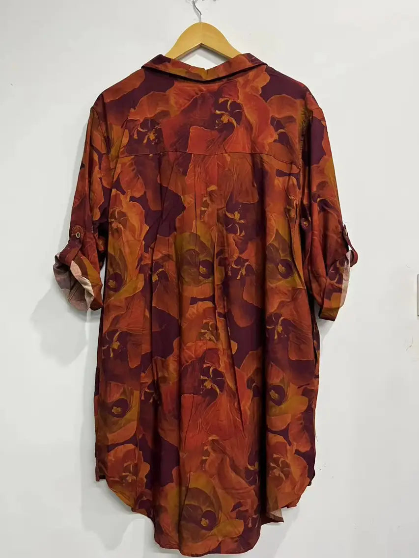Rayon Oversized Shirt Dress