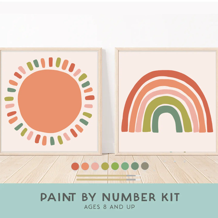 Sun + Rainbow Paint by Number Kit