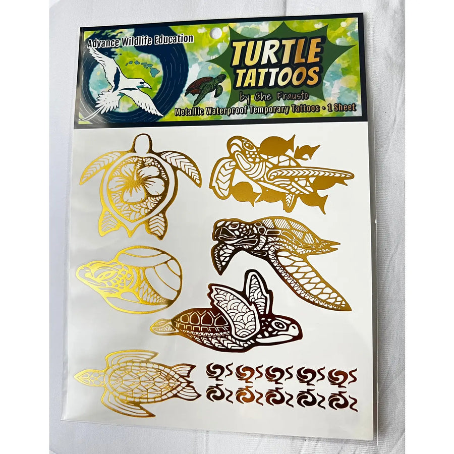 Sea Turtle Temporary Tattoos (Gold)