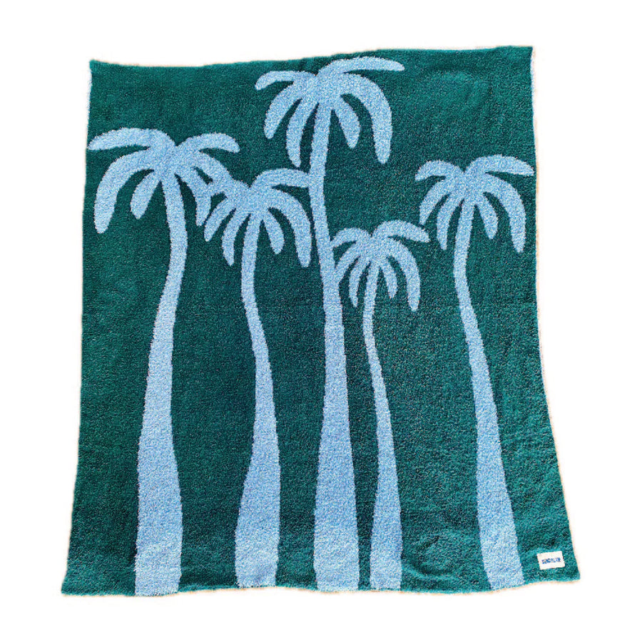 Sundream Evergreen Dancing Palms Plush Throw