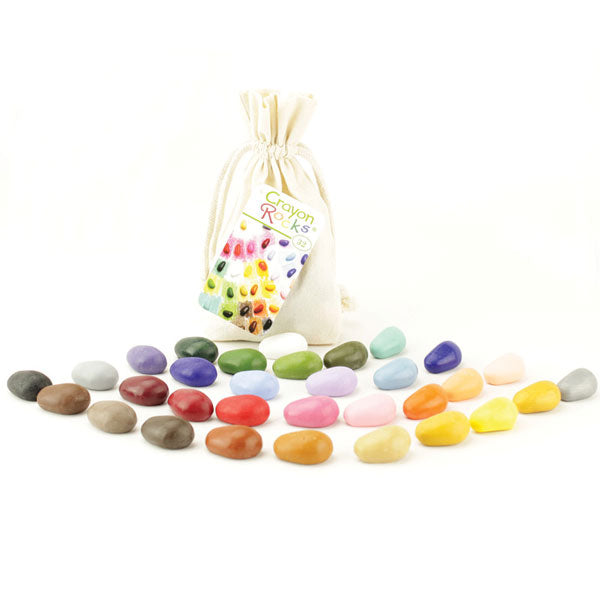 Crayon Rocks in a Muslin Bag - 32 Colors