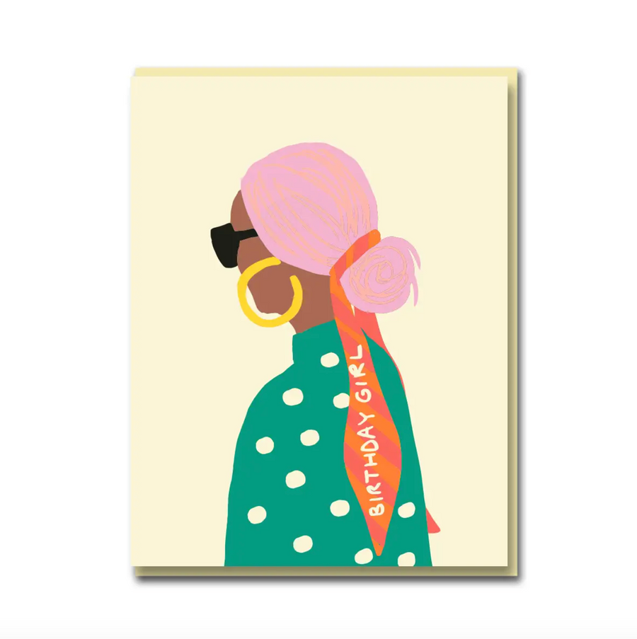 Birthday Girl Scarf Lady Card