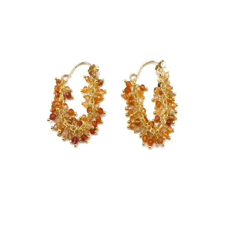 Fringe Hoop Earrings - Vermeil