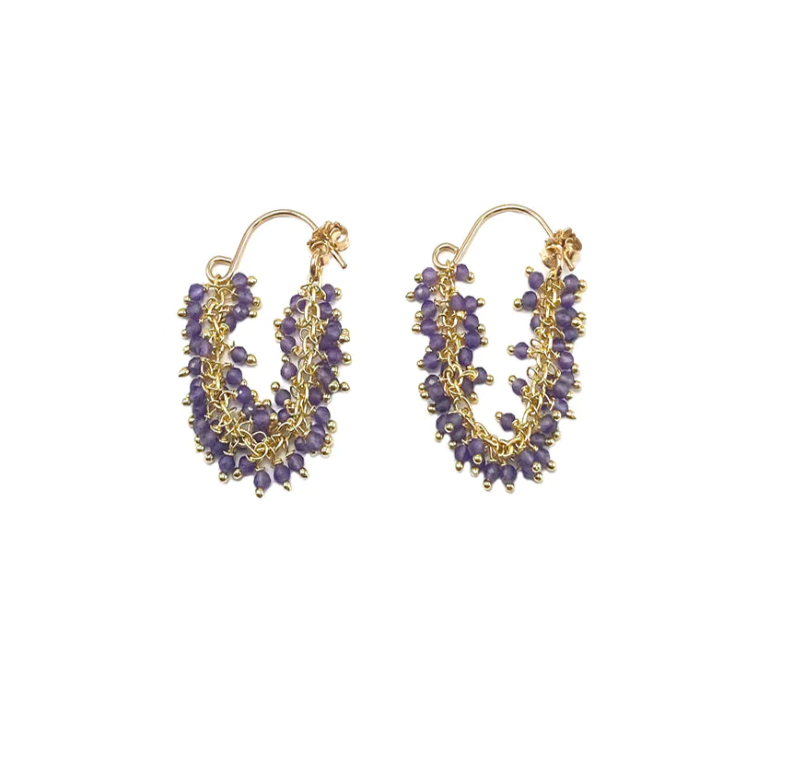 Fringe Hoop Earrings - Vermeil