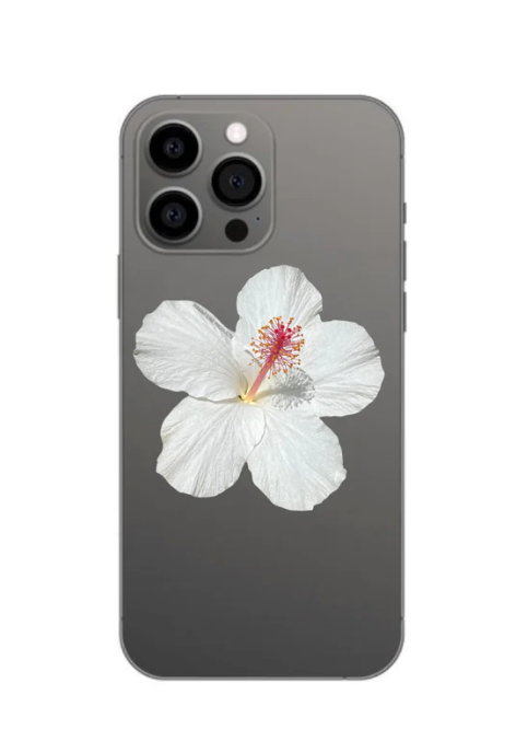 Phone Grip - White Hibiscus